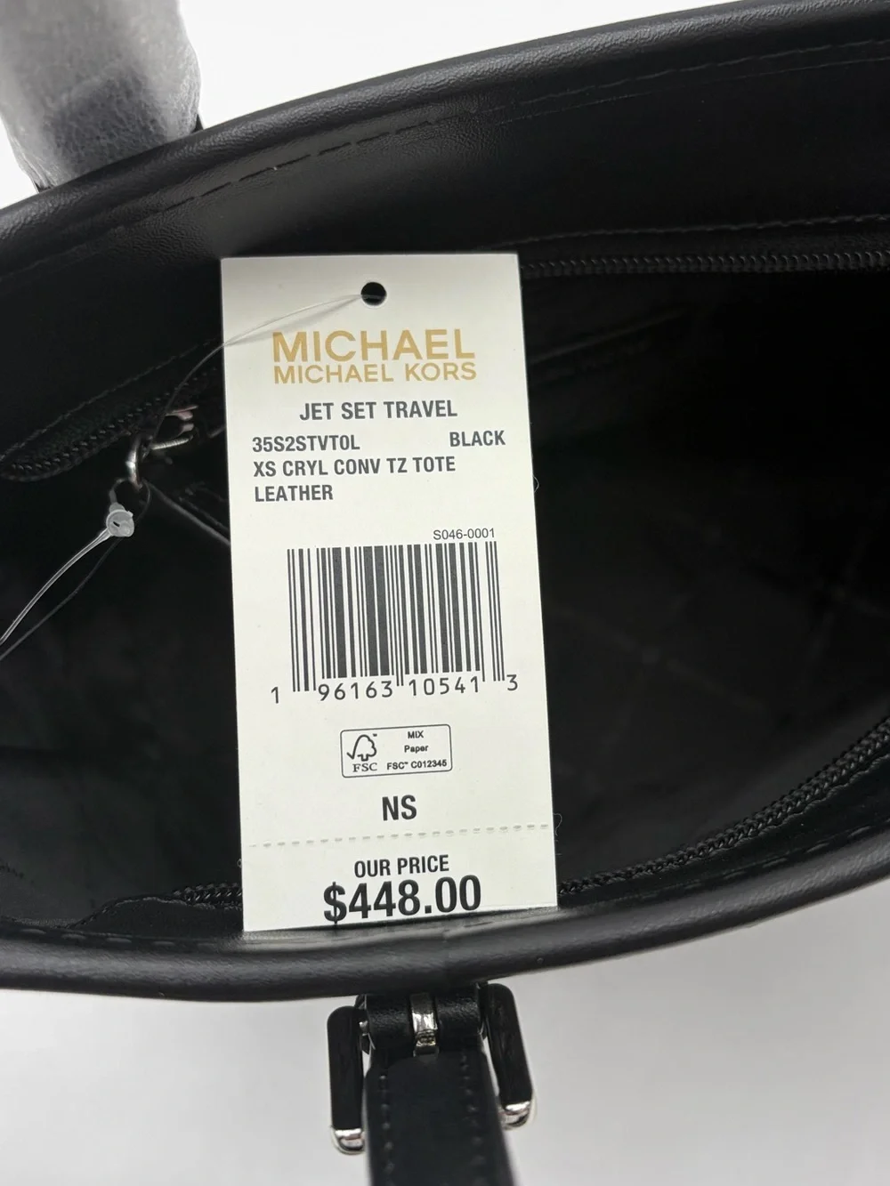 Michael Kora Carryall Convertible Tote Crossbody Bag Black